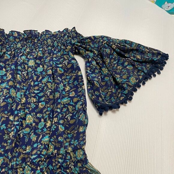 Anthropologie Raga Kassie Hippie Boho Chic Pom Pom Romper Jumpsuit Size XS - Picture 11 of 11